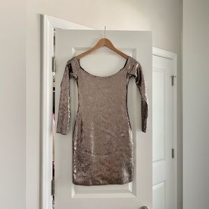 Express Pewter Bronze Sequin Mini Dress